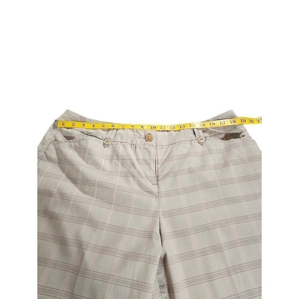 Danielle‎ B Plaid Capri Pants Womens 16 Tan Beige Cuffed Cropped Trousers - Picture 5 of 11